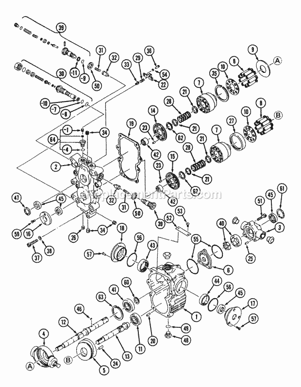Transmission Hst (Part 3) Diagram and Parts List for 544-412D100, 546-412D100 Cub Cadet Lawn Tractor